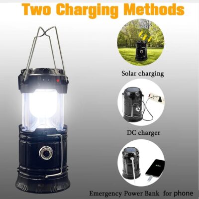 Opvouwbare LED Solar Lantaarn en Zaklamp - Afbeelding 2