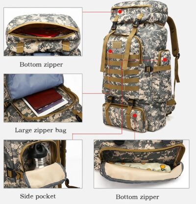 80L Outdoor Camouflage Rugzak - Afbeelding 4