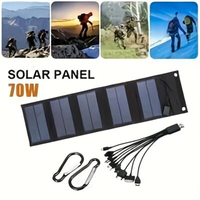 70W Opvouwbare Zonnepaneel 5V USB Draagbare Batterij Oplader - Afbeelding 3