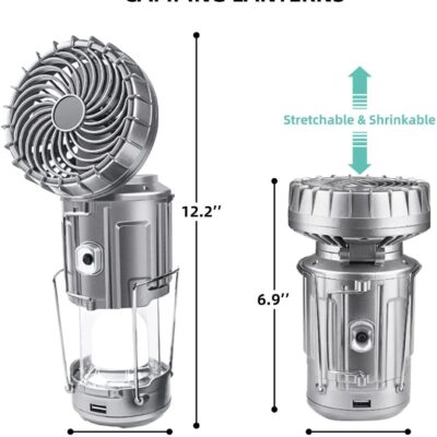 Kampeerlamp met Ventilator en Zonne-Energie - Afbeelding 2