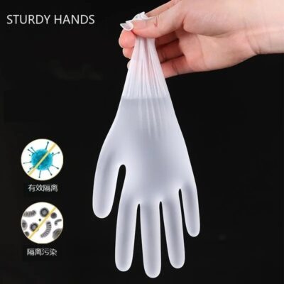 100x Wegwerp medische antibacteriële PVC-handschoenen - Afbeelding 3
