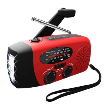 Noodradio op zonne-energie met zaklamp en telefoonoplader