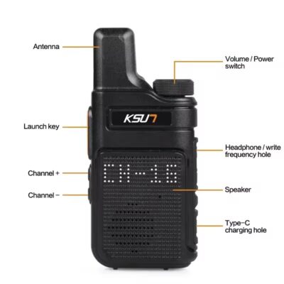 Ksun M6 Mini-walkietalkie 6W - Afbeelding 3
